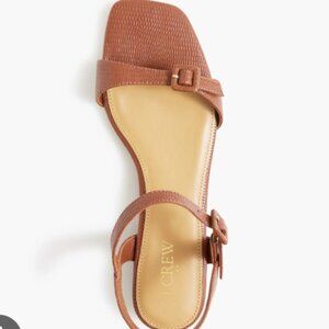 J Crew Women Textured low heel ankle-strap sandals SZ: 9 M Brown